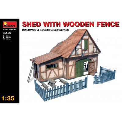 SHED WITH WOODEN FENCE - 1/35 SCALE